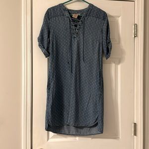 Tie front Denim dress